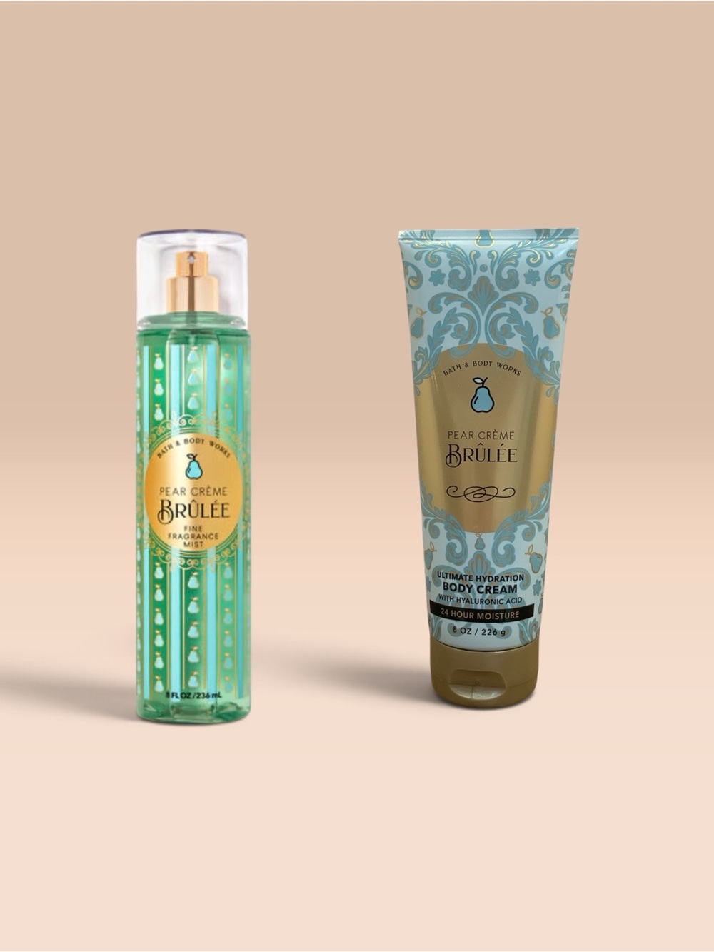 Bath and Body Works PEAR CRÉME BRÛLÉE Fine Fragrance Mist and Body Cream